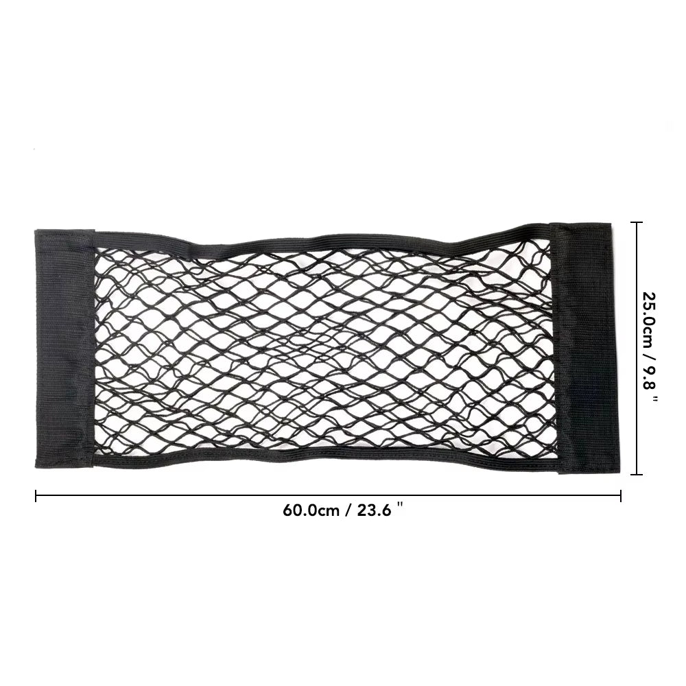 Car Back Rear Mesh Trunk Seat Elastic String Net Magic Sticker Universal Storage Bag Pocket Cage Auto Organizer Seat Back Bag