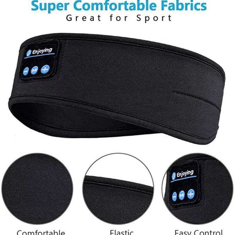 Wireless Sports Bluetooth Earphones with Sleeping Music Eye Mask and Headband for Comfortable Listening.