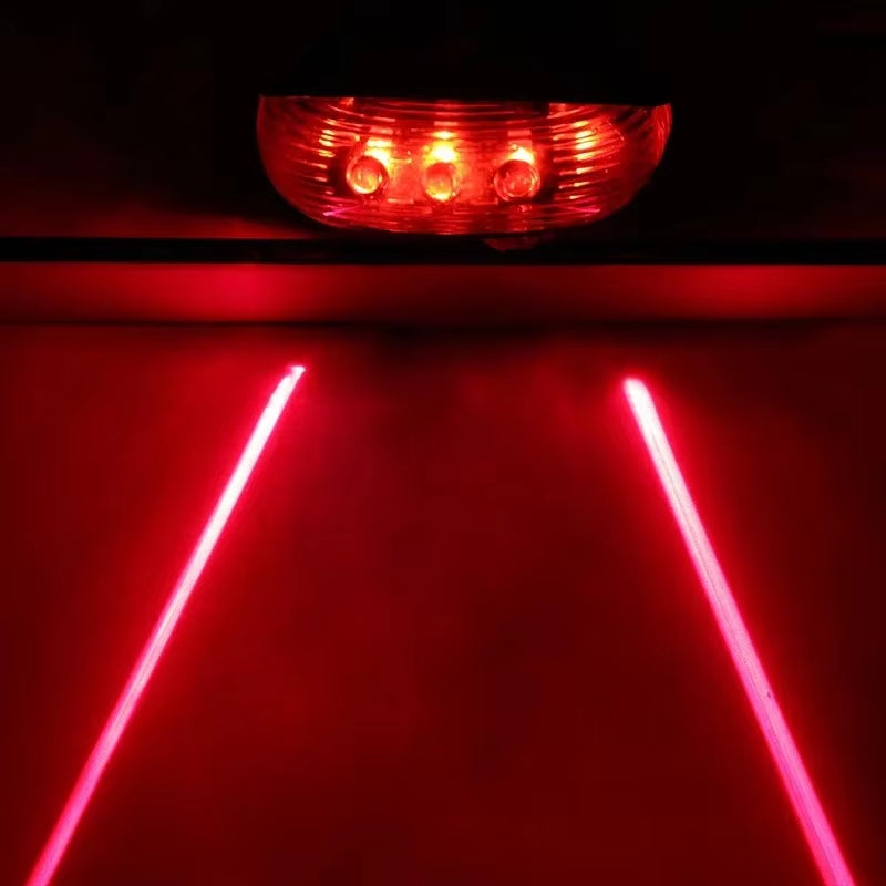High-Visibility Bicycle LED Tail Light with Dual Laser and Waterproof Design for Enhanced Safety.