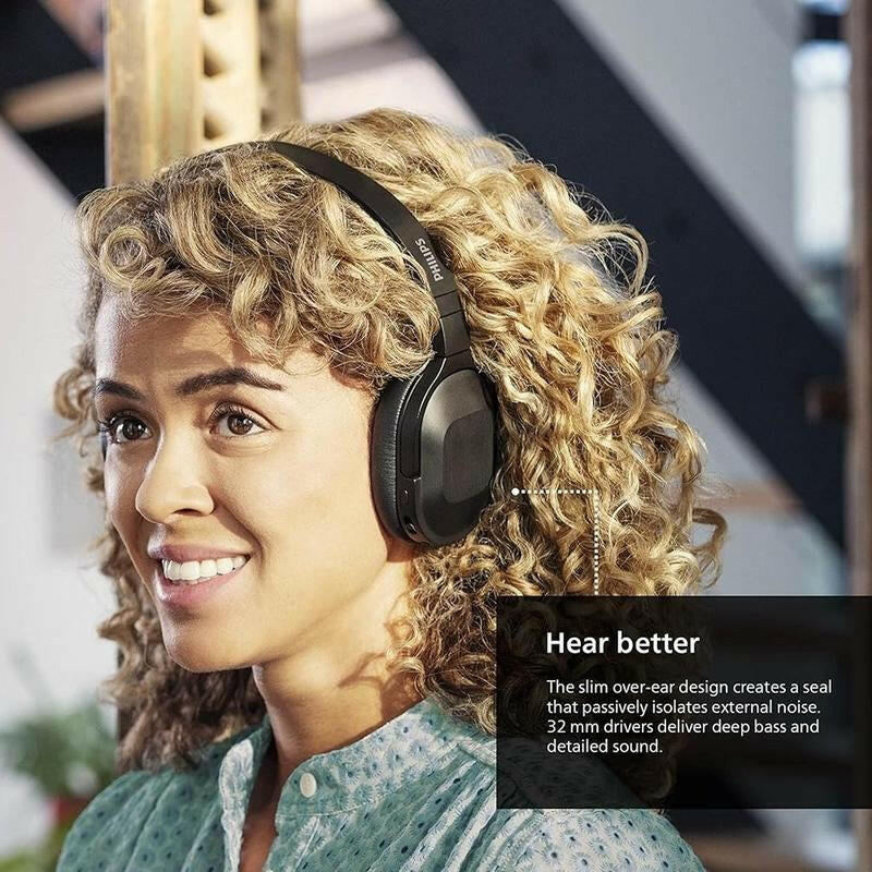 Philips H6506 Wireless Bluetooth Active Noise Cancelling Headphones - Lightweight Over-Ear Design with Multipoint Connectivity and 30 Hours Playtime, Enhanced Deep Bass for Home and Office Use.