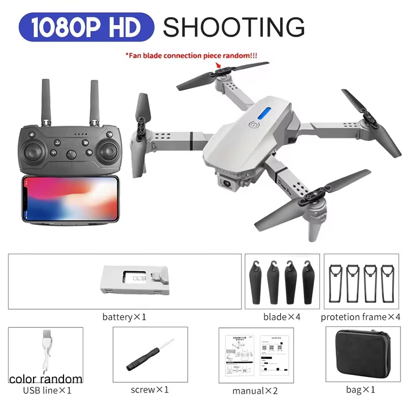 2025 E88 Professional Wide Angle RC Drone with HD 4K Camera, Foldable Design, Ideal for Kids and Gift Giving