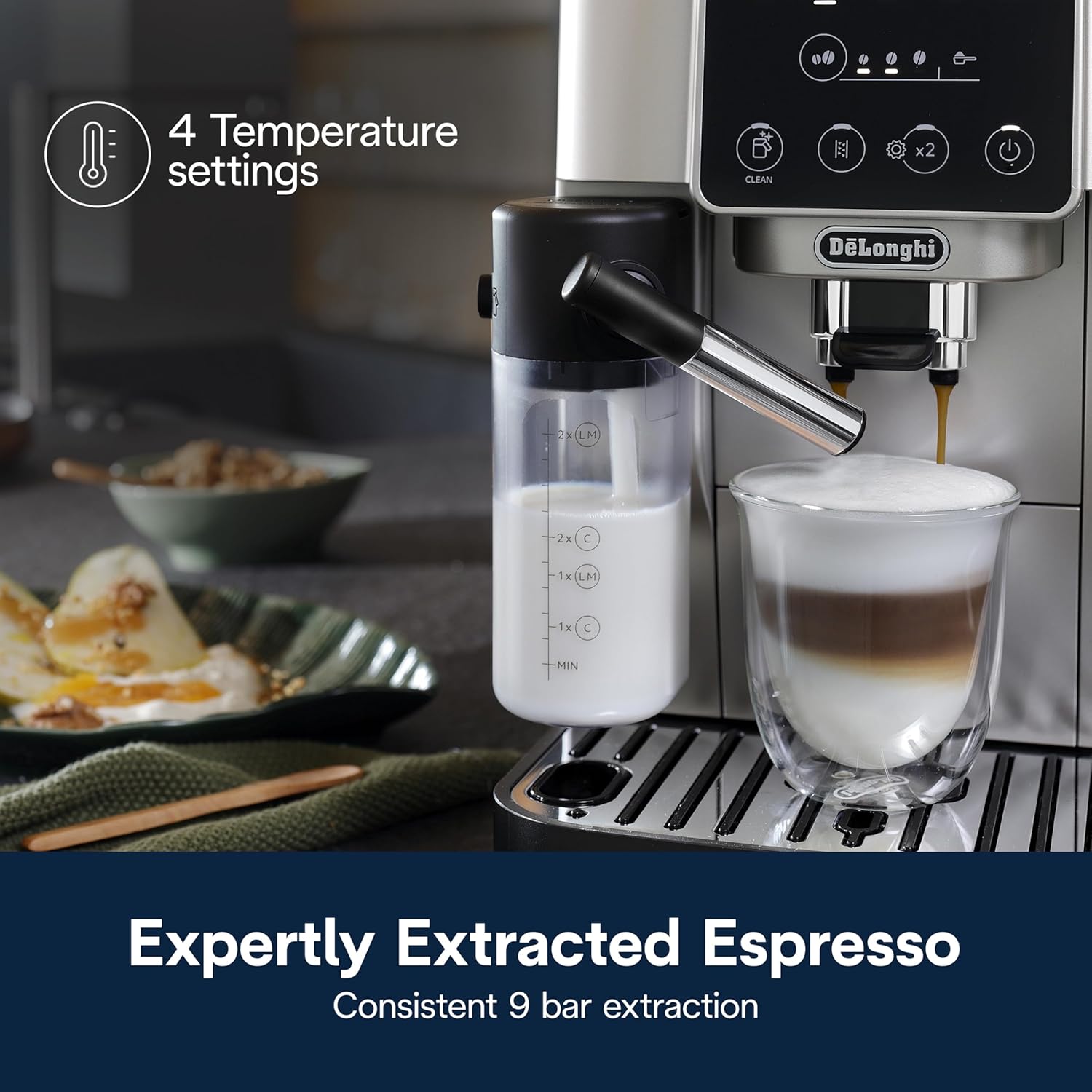 De'Longhi Magnifica Start Fully Automatic Espresso Machine with Integrated Milk Frother and Grinder – Craft Lattes, Cappuccinos, and Iced Coffee with One-Touch Convenience.