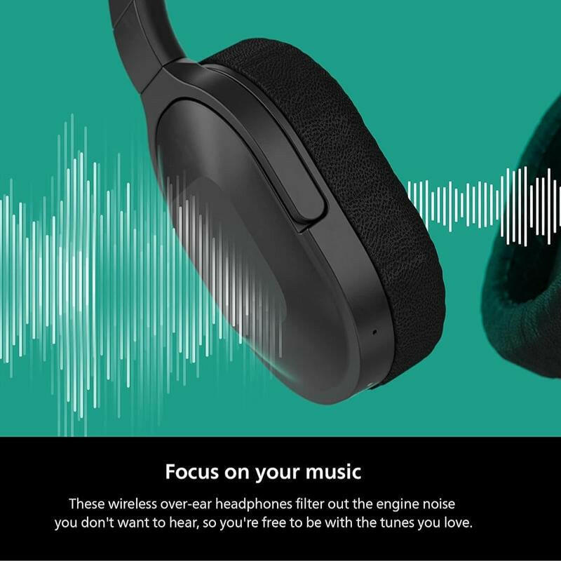 Philips H6506 Wireless Bluetooth Active Noise Cancelling Headphones - Lightweight Over-Ear Design with Multipoint Connectivity and 30 Hours Playtime, Enhanced Deep Bass for Home and Office Use.