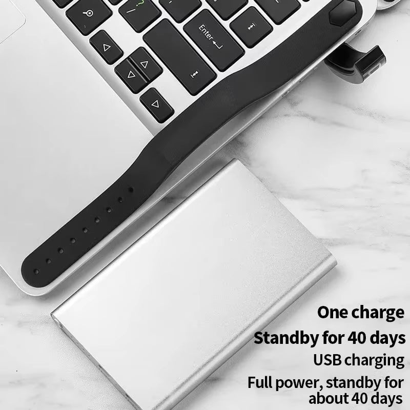 W5Sv Smart Bracelet with Vibration Alarm, Sleep Monitoring, 24-Hour Pedometer, and Rechargeable Functionality