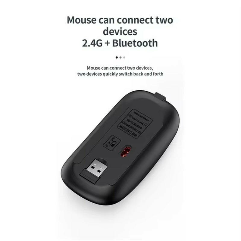 Slim Rechargeable Bluetooth Keyboard and Mouse Set for Laptop Computer 2.4G USB Wireless Keyboard and Mouse Combo.