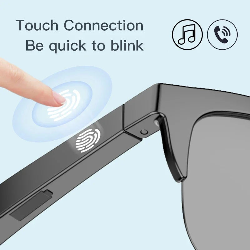 Smart Bluetooth V5.3 Sunglasses: High-Fidelity Outdoor Sports Headphones with UV Protection for Men and Women.