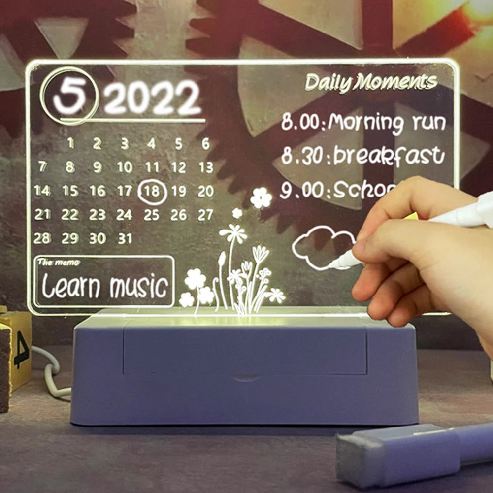 Innovative Creative LED Message Board Night Light with USB Power and Pen - Perfect Gift for Kids and Loved Ones.
