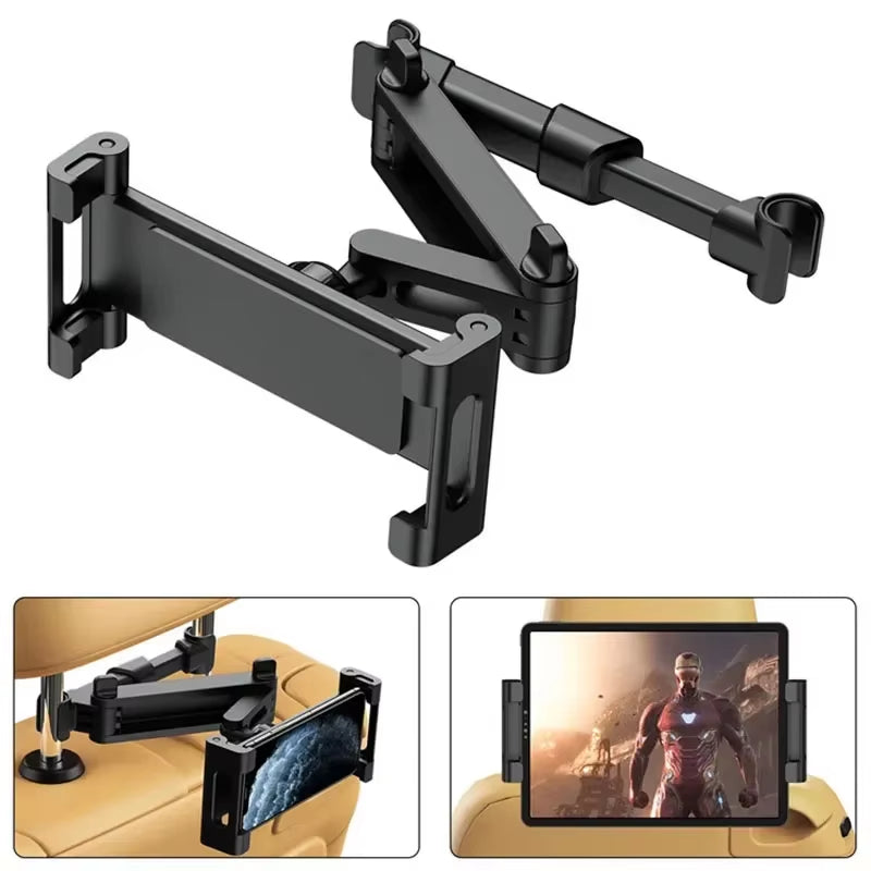 Car Tablet Holder - Headrest Mount Cradle for iPad Air, Mini, and 4.7-12.9" Devices