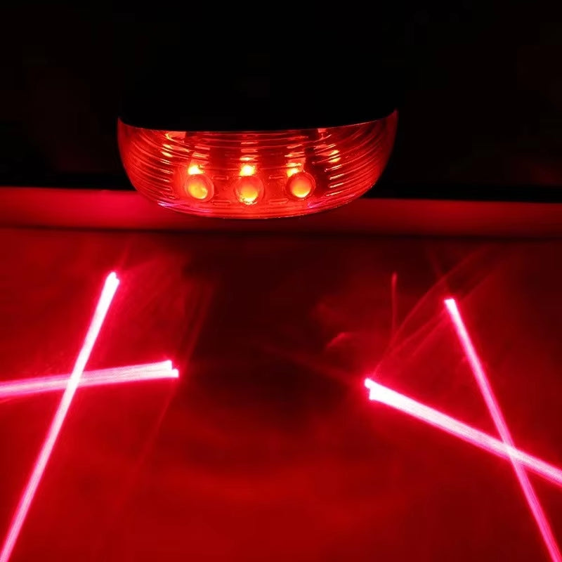 High-Visibility Bicycle LED Tail Light with Dual Laser and Waterproof Design for Enhanced Safety.