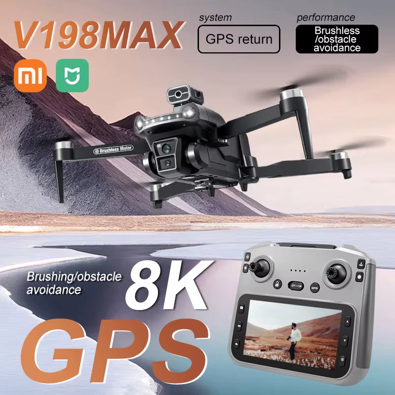 Xiaomi Mijia V198MAX 8K Professional FPV Brushless Drone with Laser Obstacle Avoidance and Foldable Design