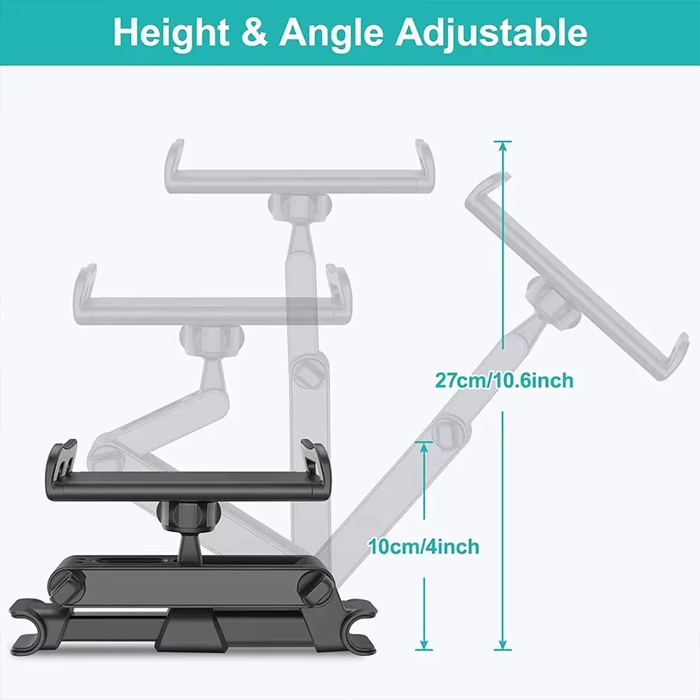 Car Tablet Holder - Headrest Mount Cradle for iPad Air, Mini, and 4.7-12.9" Devices