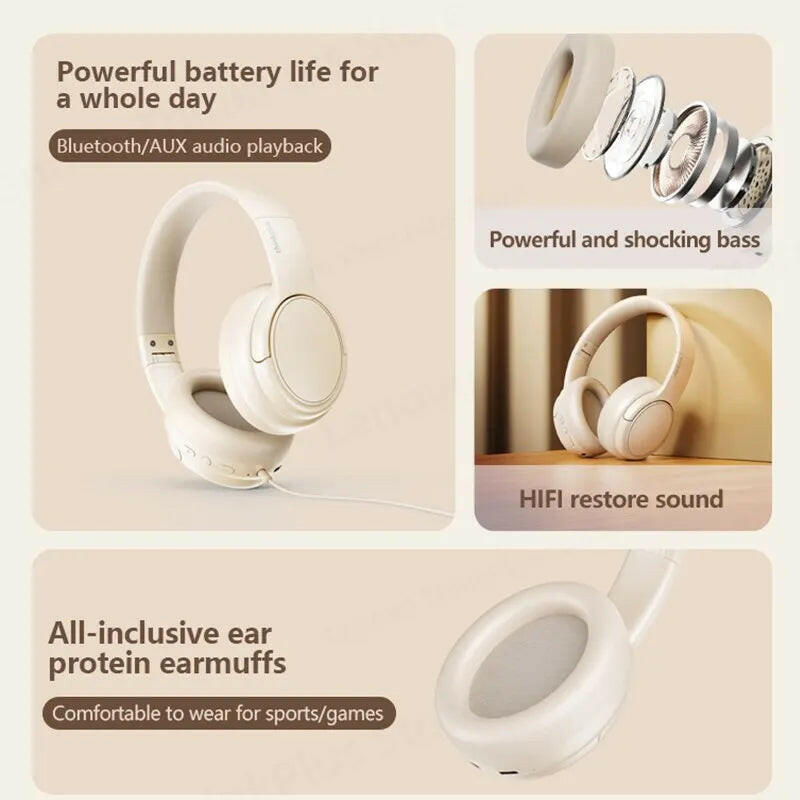 TH20 Wireless Gaming Headphones - Bluetooth 5.3 Dual Mode Foldable Sports Headset - 2023 Edition.