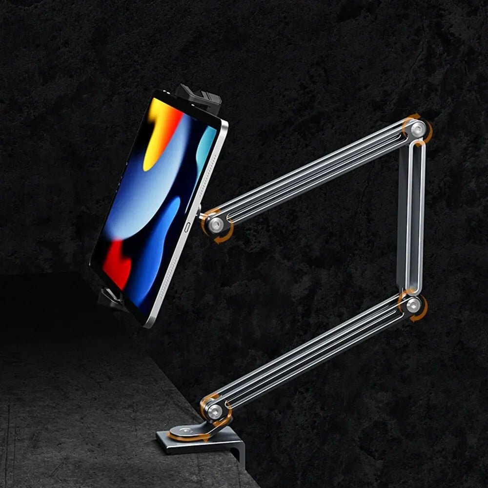 Adjustable Aluminum Tablet and Mobile Phone Stand for 4-12.9 Inch Devices, Compatible with iPad Pro, Mini, and Xiaomi Tab