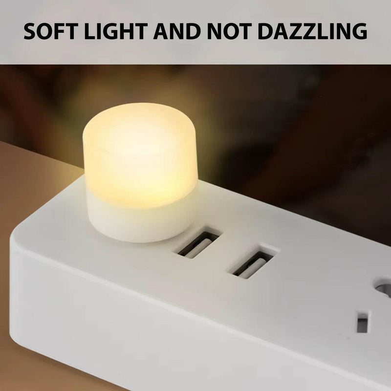 Mini USB Night Light - Warm White Eye Protection Reading Lamp for Books, Computers, and Mobile Power Charging.