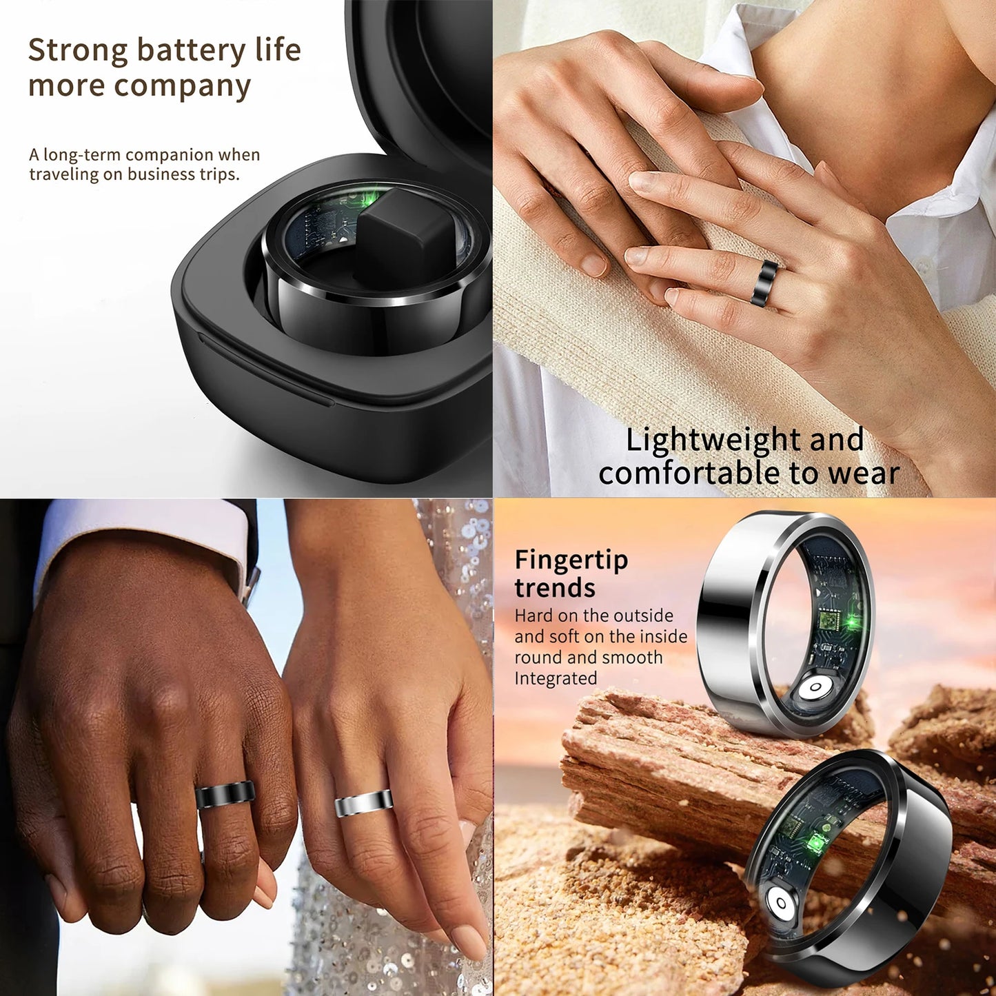 LIFEBEE R6 Smart Couple's Ring with Health Monitoring and Multi-Sport Modes