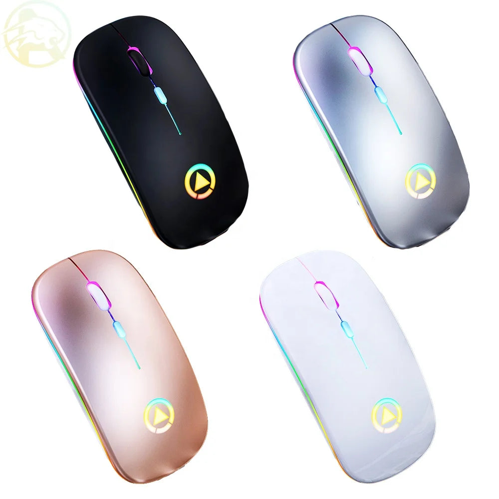 Mini Rechargeable 2.4G Wireless Ultra-Thin Silent LED Mouse for Computers and Laptops - OEM