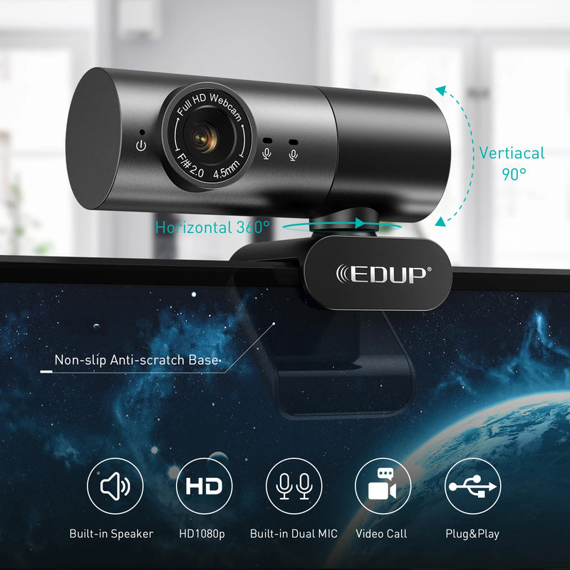 EDUP 1080P Full HD Humanoid Auto Tracking Webcam for PC.