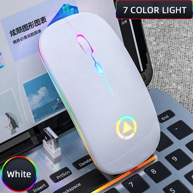 Mini Rechargeable 2.4G Wireless Ultra-Thin Silent LED Mouse for Computers and Laptops - OEM