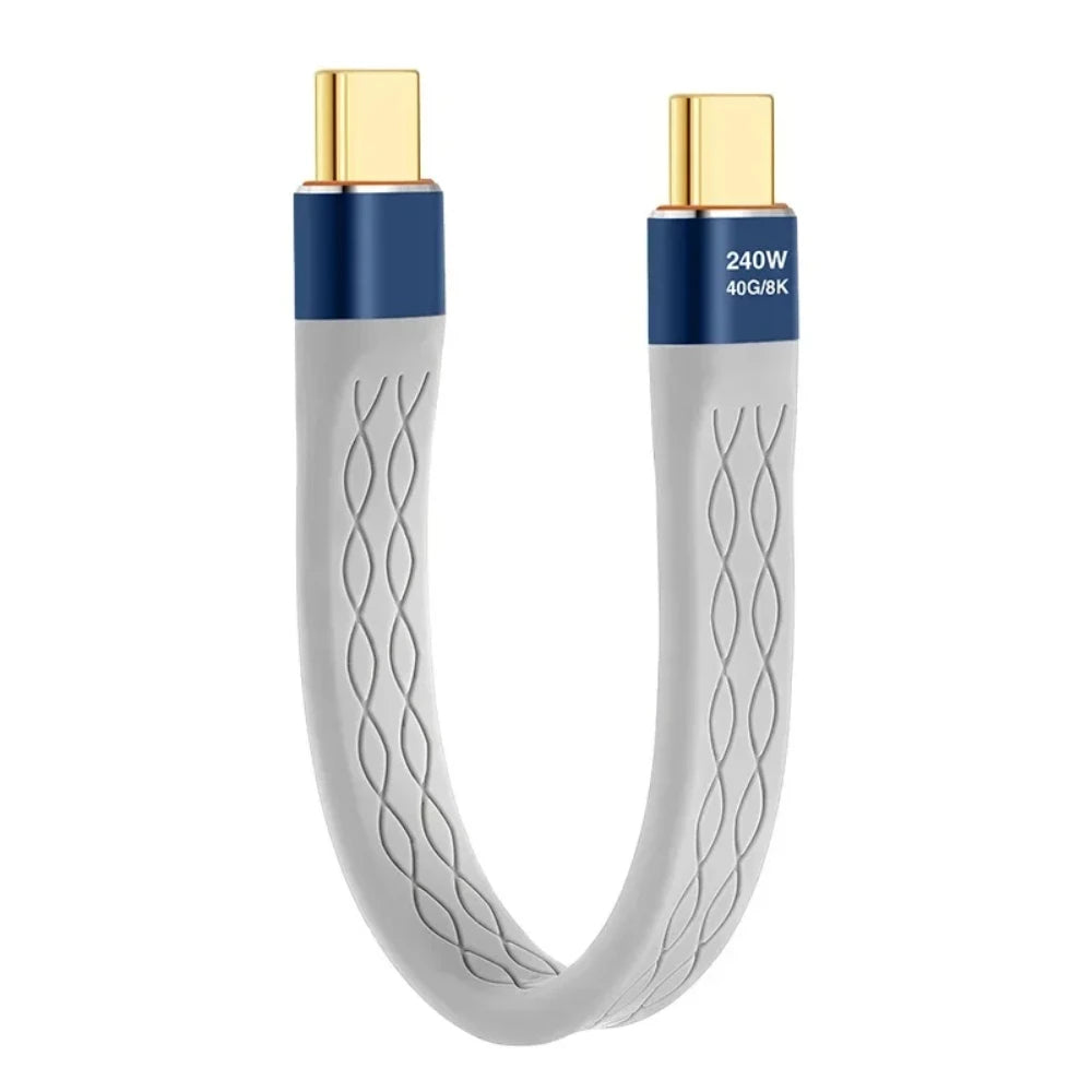 240W 40GB Short USB-C to USB-C Fast Charging Cable with 40Gbps Data Transfer and 8K Video Support