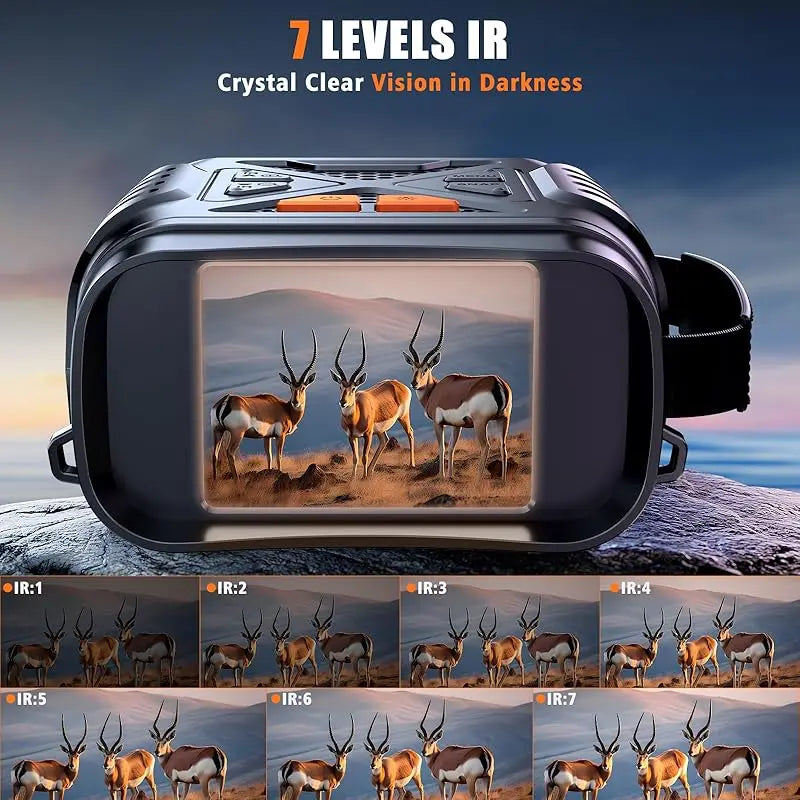 1080P Night Vision Binoculars with 10X Magnification and 800M Range, Infrared Technology, 2.8” Large Display for Outdoor Activities