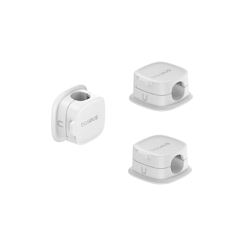 Magnetic Cable Organizer with Adjustable Cord Management for Under Desk Use.