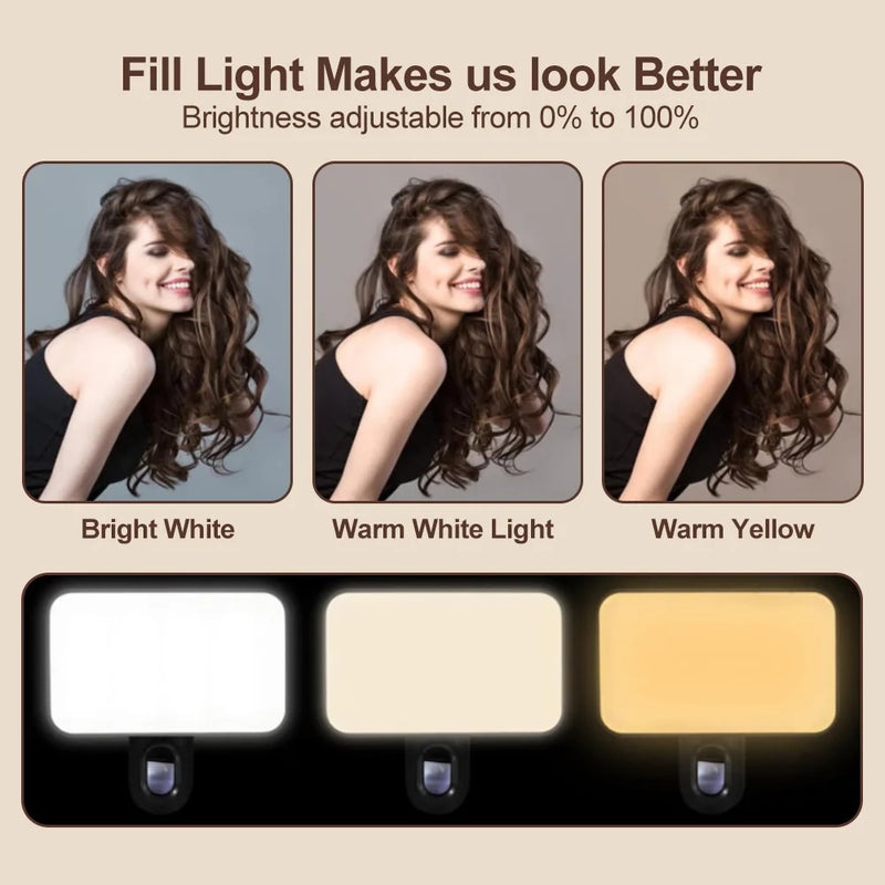 Portable LED Selfie Light for Mobile Devices and Laptops