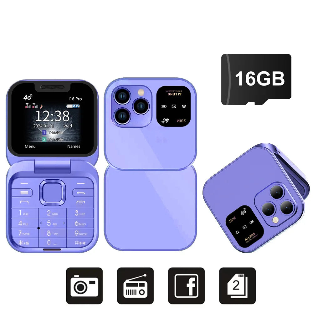 SERVO I16 Pro 4G LTE Mini Flip Phone