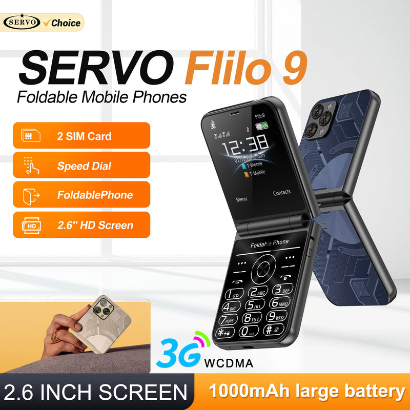 SERVO Flilo9 Foldable Dual SIM Mobile Phone