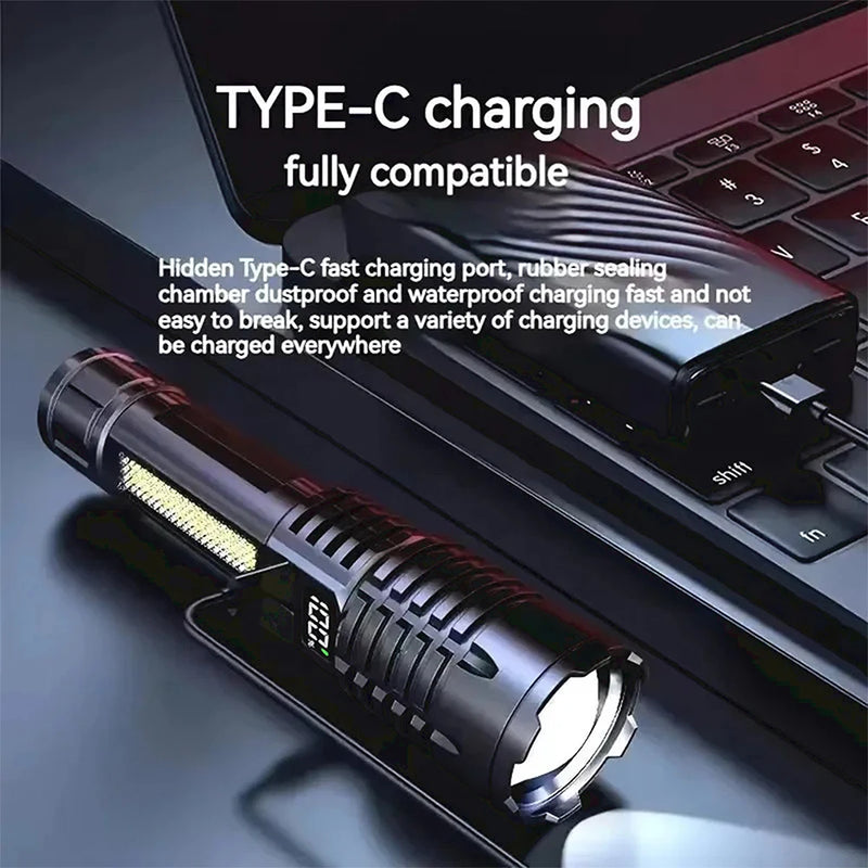 TYPE-C Rechargeable COB LED Flashlight
