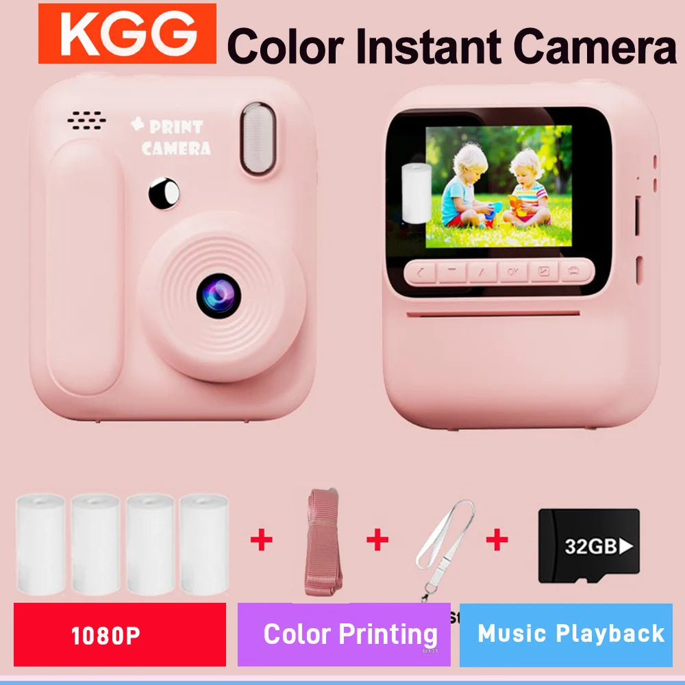 1080p Instant Camera with Color Printing
