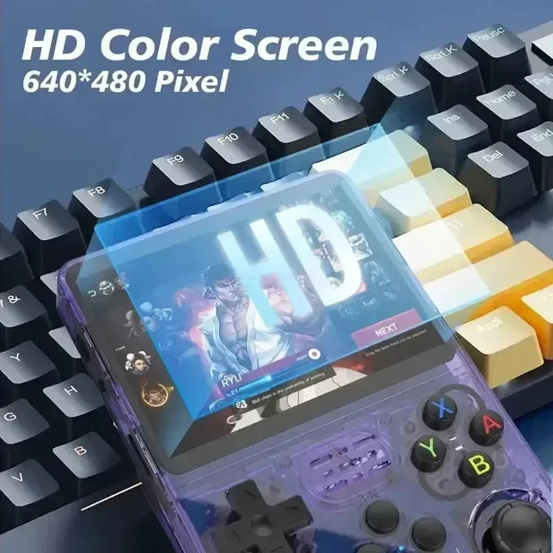 R36S Retro Handheld Video Game Console with Linux System, 3.5-Inch IPS Screen, 64GB Storage, and 15,000 Pre-Loaded Games.