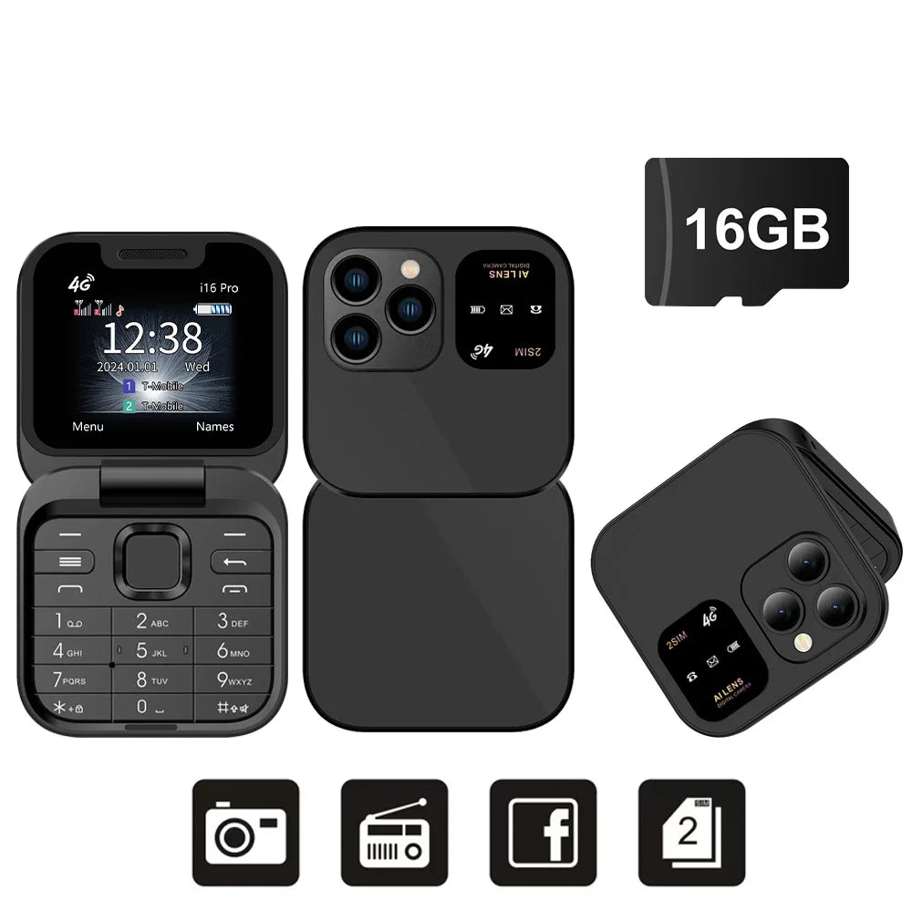 SERVO I16 Pro 4G LTE Mini Flip Phone