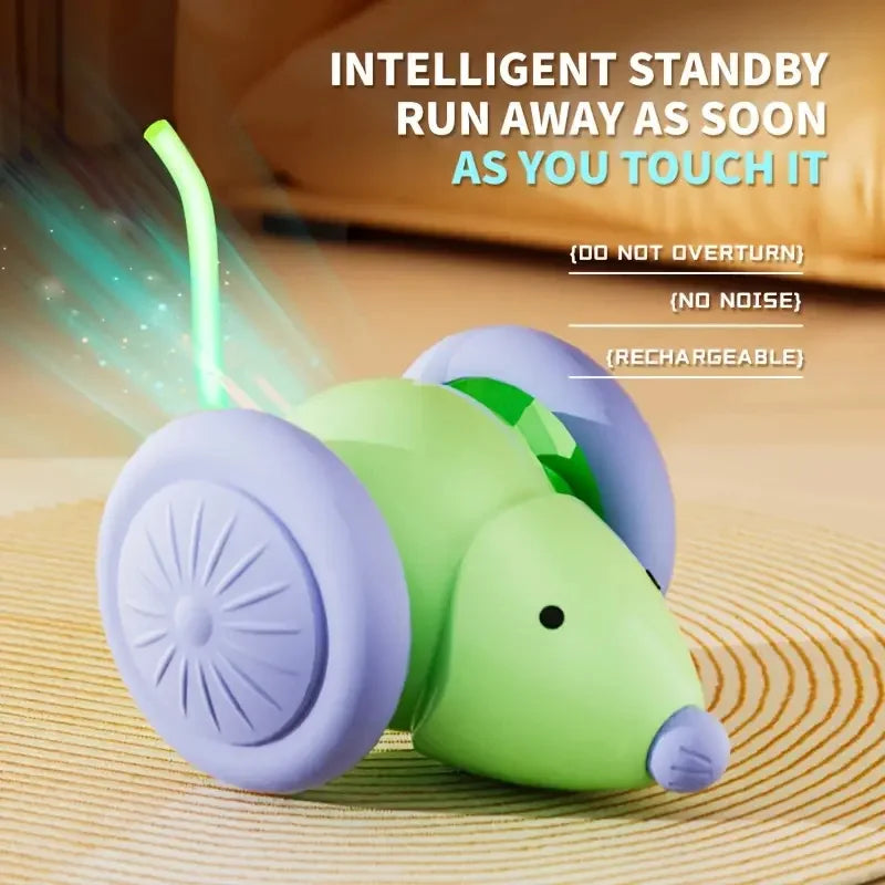 Automatic Interactive Smart Cat Toy - USB Rechargeable Rolling Ball and Mouse Car Teaser