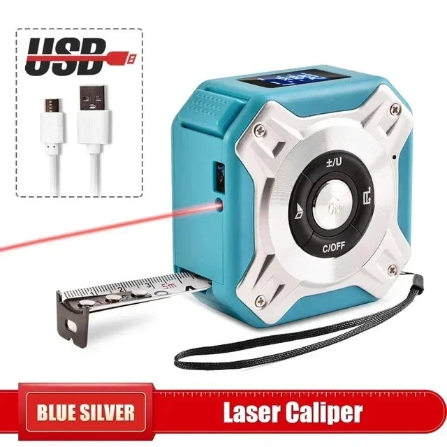 3-in-1 Laser Measuring Tool - 40/60M Distance Meter with Stainless Steel Digital Tape Measure and 5M Retractable Rangefinder