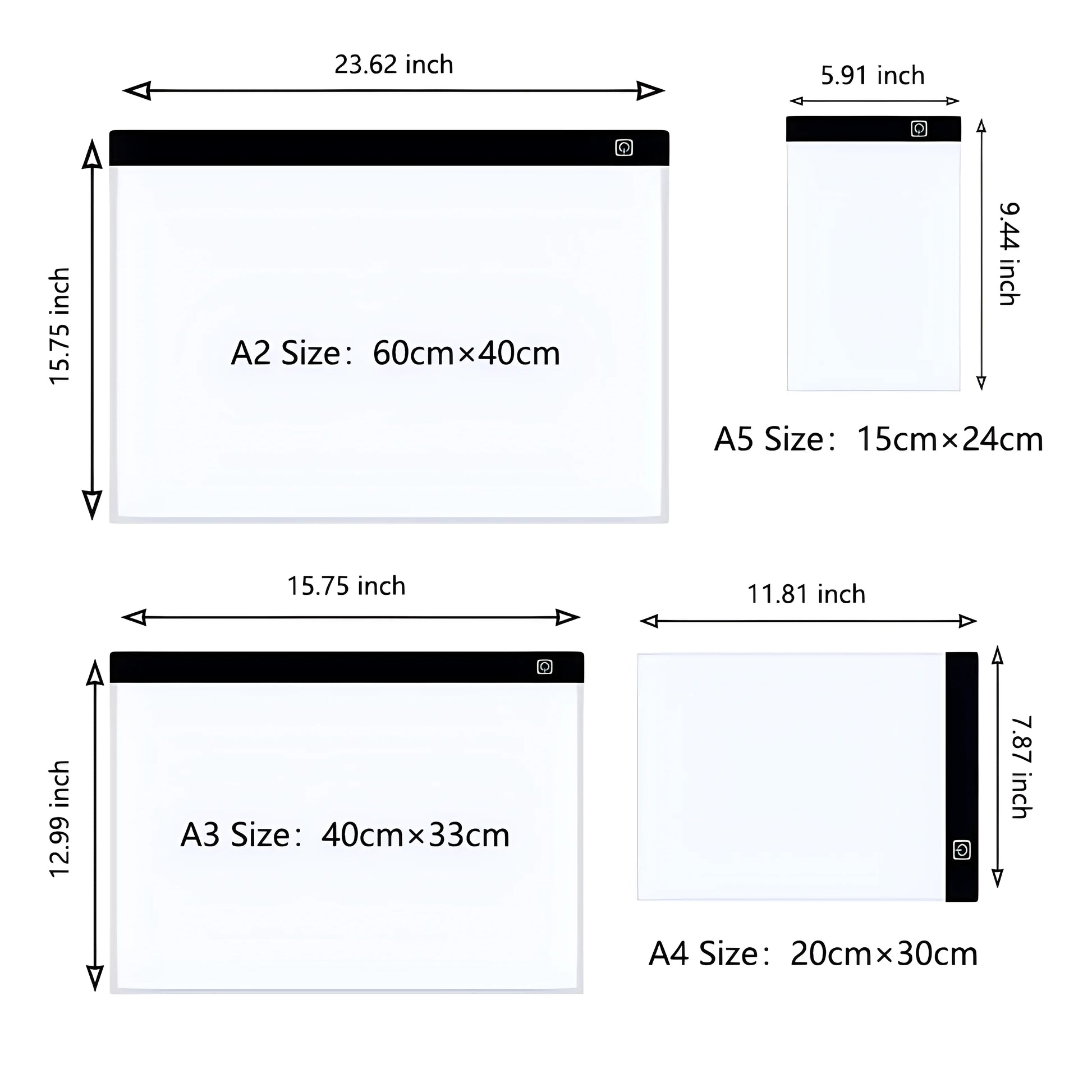 Dimmable LED Drawing and Copy Pad Board for Children - A3/A4/A5 Sizes, Educational Creative Gift for Kids