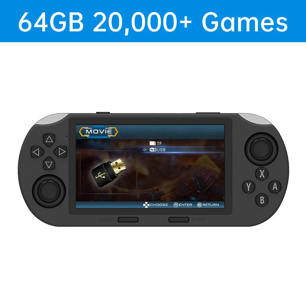 SF3000 Portable Handheld Game Console with 4.5-Inch IPS Screen and Over 20,000 Built-In Retro Games for PS1, GBA, SFC, and MAME