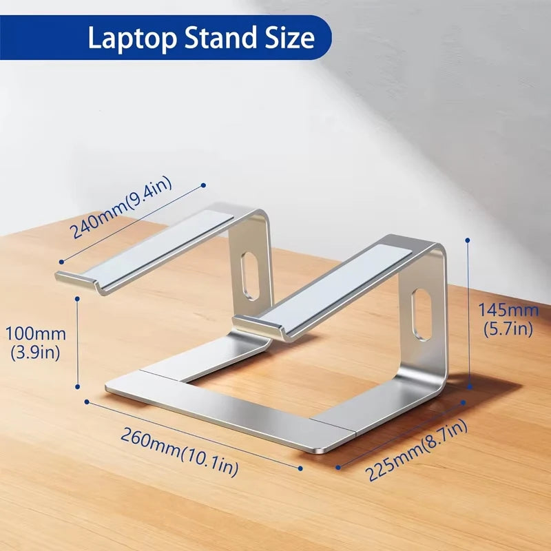 Ergonomic Aluminum Laptop Stand Riser - Detachable Design for 10-15.6 Inch Laptops, Compatible with MacBook, Dell, HP, and Lenovo.