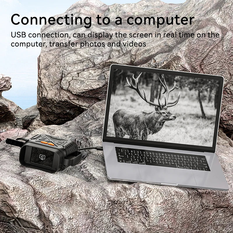 1080P Night Vision Binoculars with 10X Magnification and 800M Range, Infrared Technology, 2.8” Large Display for Outdoor Activities