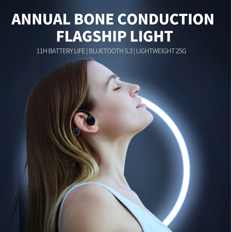 Mijia Bone Conduction Bluetooth 5.3 Sports Earphones - Waterproof Wireless Headset with Ear Hook for Running and Driving