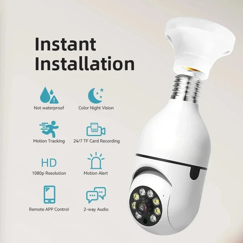 Outdoor 1080P E27 Light Socket Security Camera