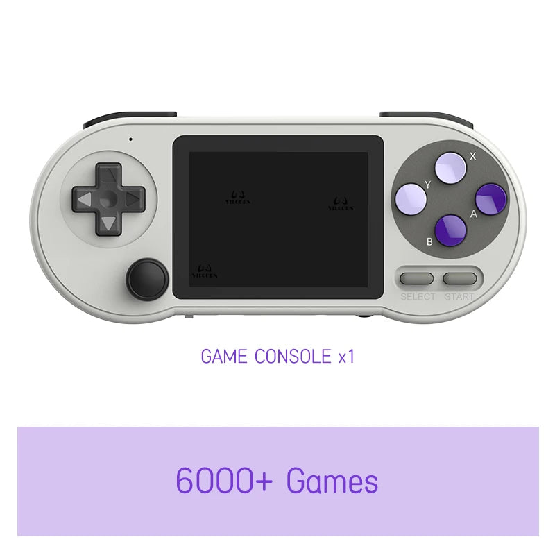 SF2000 Portable Handheld Game Console with 3-Inch IPS Display, Featuring 6000 Built-In Retro Games for SFC, FC, and GBA - Ideal Gift for Kids with AV Output.