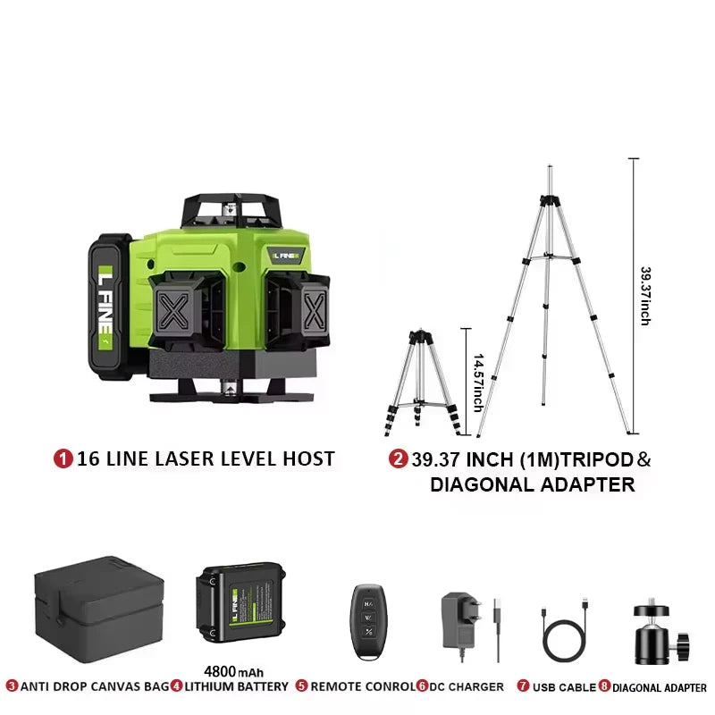 WEIDDW LFINE 3D/4D Laser Level with Remote Control