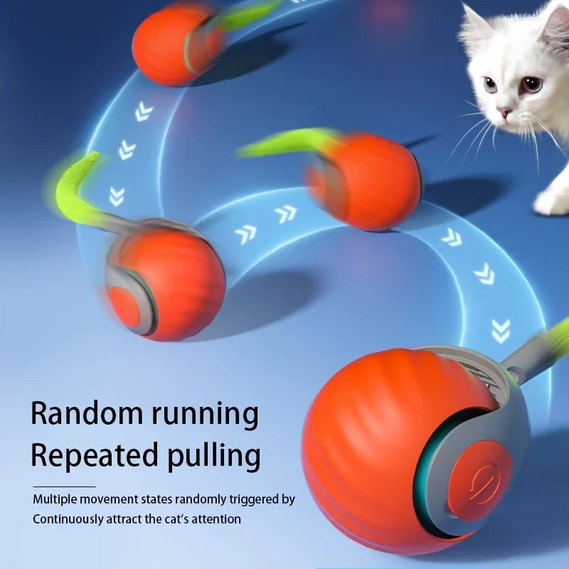 Automatic Interactive Smart Cat Toy - USB Rechargeable Rolling Ball and Mouse Car Teaser