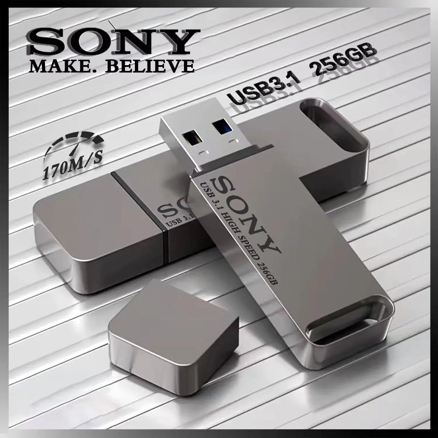 Sony 2TB USB 3.1 Type-C High-Speed Waterproof Flash Drive for Data Transfer between PC and Mobile Devices