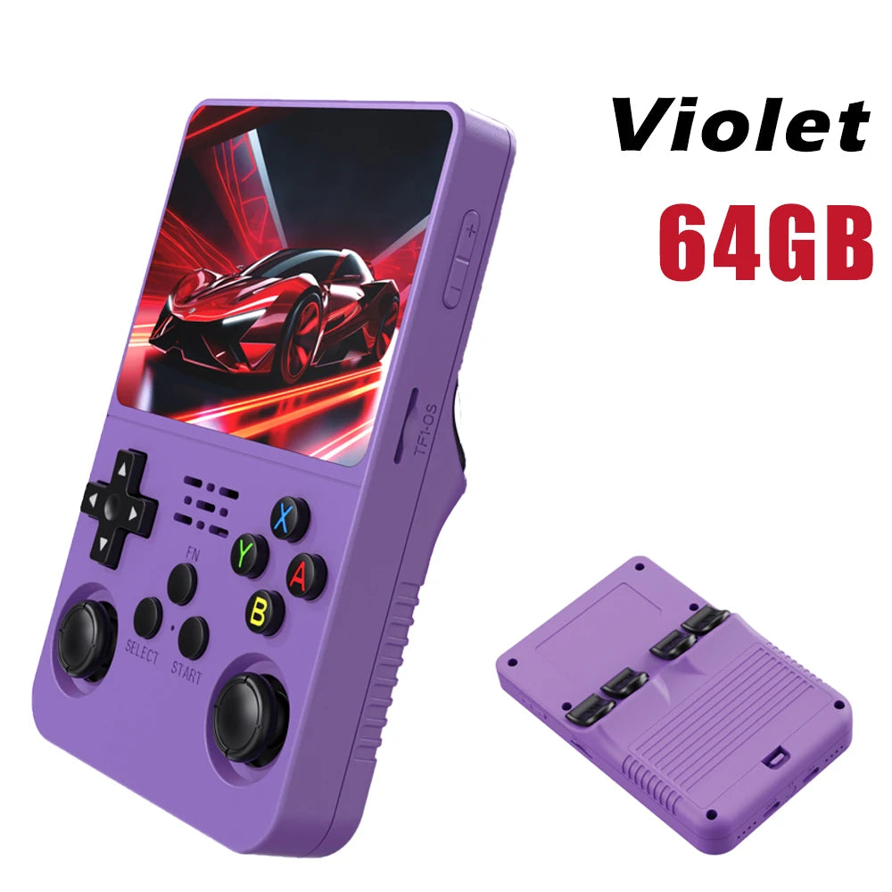 R36S Retro Handheld Video Game Console with Linux System, 3.5-Inch IPS Screen, 64GB Storage, and 15,000 Pre-Loaded Games.