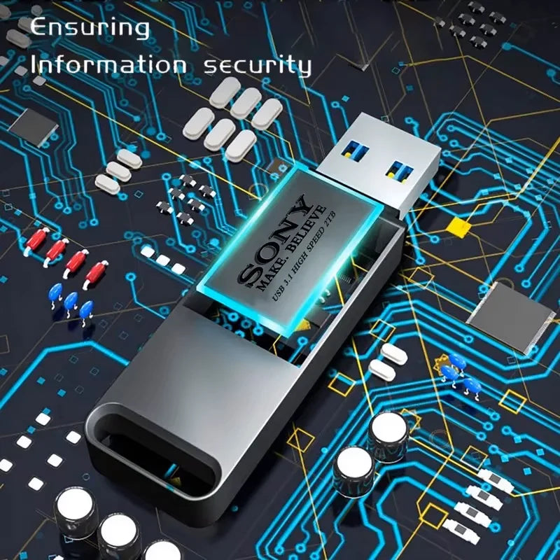 Sony 2TB USB 3.1 Type-C High-Speed Waterproof Flash Drive for Data Transfer between PC and Mobile Devices