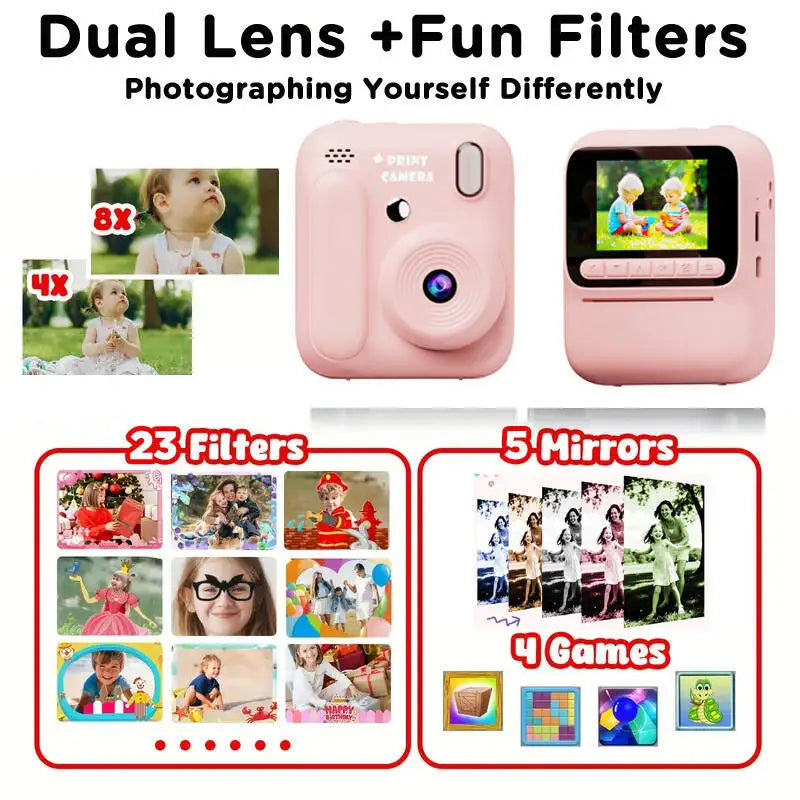 1080p Instant Camera with Color Printing