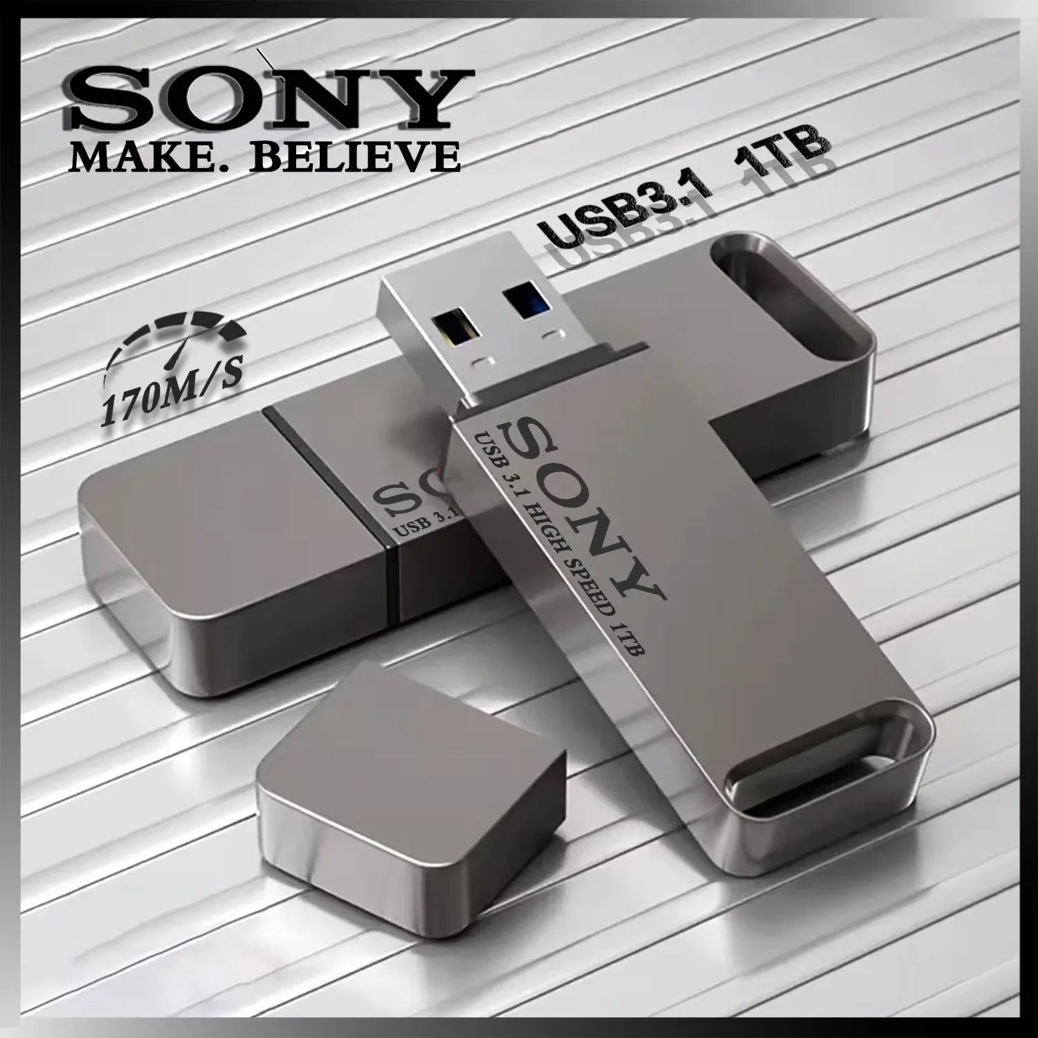 Sony 2TB USB 3.1 Type-C High-Speed Waterproof Flash Drive for Data Transfer between PC and Mobile Devices