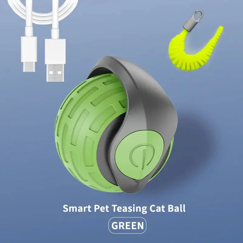 Automatic Interactive Smart Cat Toy - USB Rechargeable Rolling Ball and Mouse Car Teaser