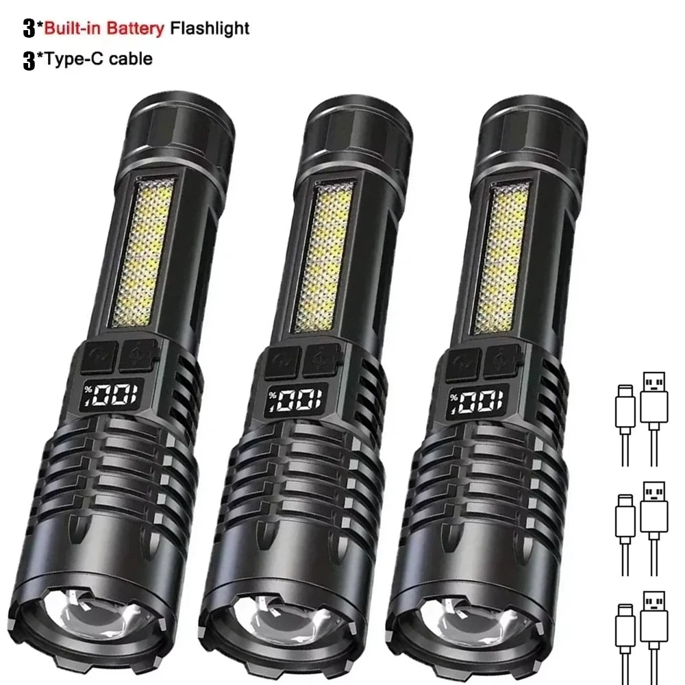 TYPE-C Rechargeable COB LED Flashlight